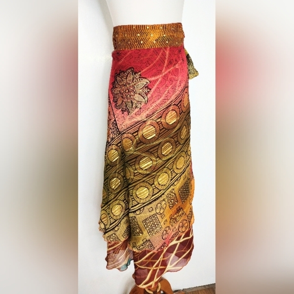 TWO PLY REVERSIBLE WRAP SKIRT - Picture 6 of 11